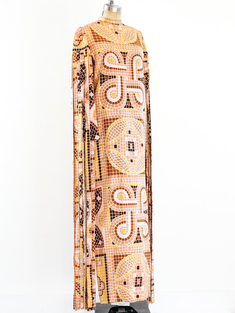 Geoffrey Beene Fringed Mosaic Column Dress Dress arcadeshops.com