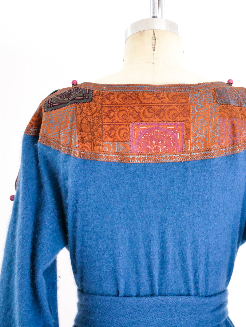 Roberto Cavalli Angora and Suede Sweater Dress Dress arcadeshops.com