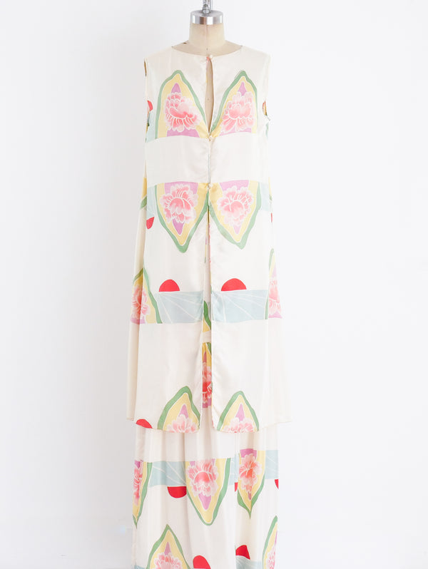 Mary McFadden Floral Silk Skirt Ensemble Suit arcadeshops.com