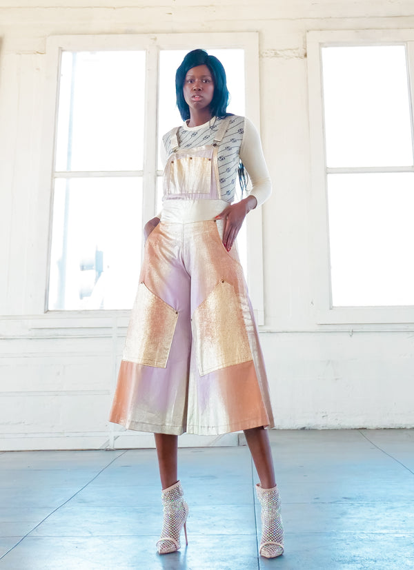 Metallic Brushed Art to Wear Overalls Suit arcadeshops.com