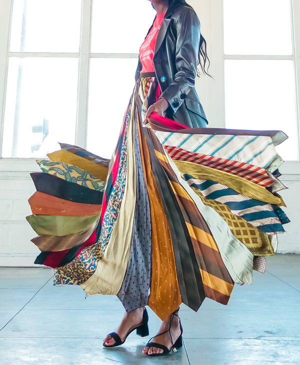 Handmade Mens Tie Maxi Skirt Bottom arcadeshops.com