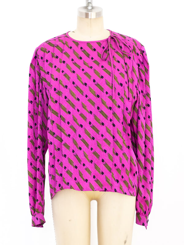 Ungaro Printed Silk Blouse Top arcadeshops.com