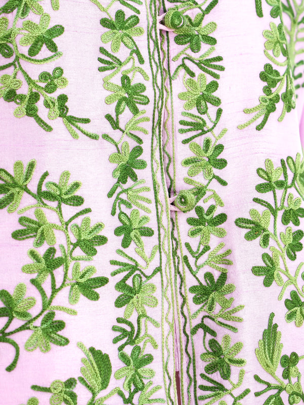 Floral Embroidered Silk Jacket Jacket arcadeshops.com