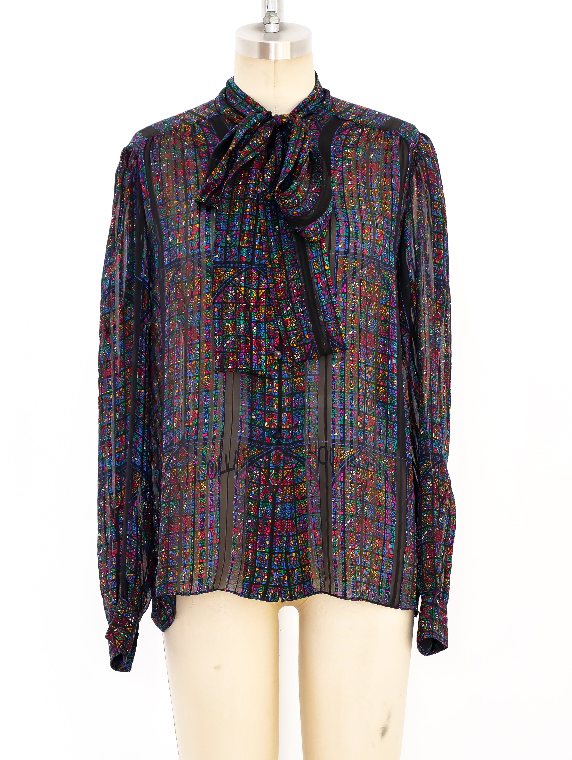 Stained Glass Printed Silk Blouse
