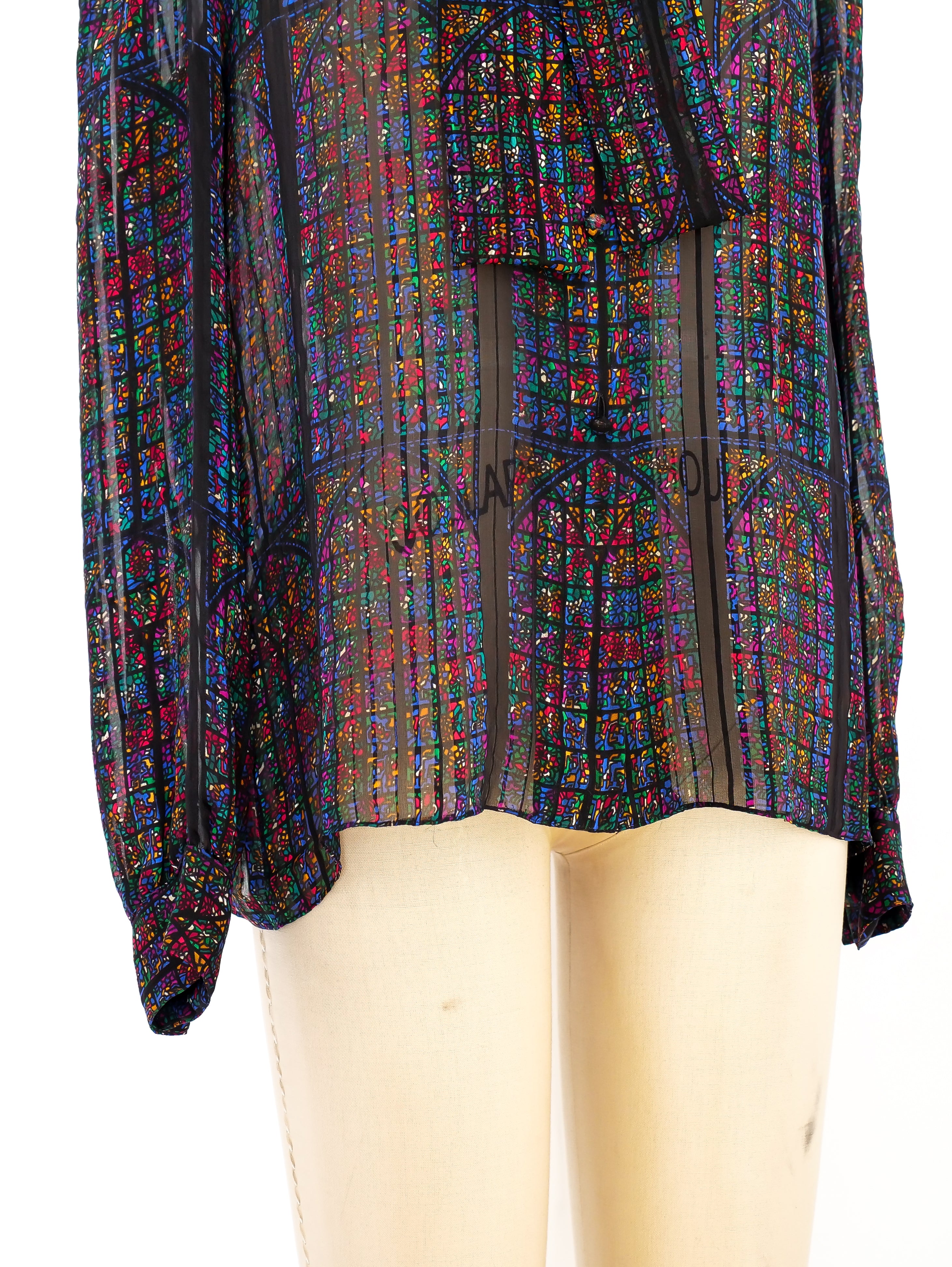 Stained Glass Printed Silk Blouse