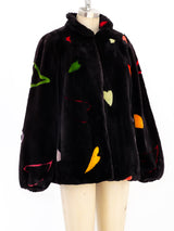 Heart Motif Fur Coat Jacket arcadeshops.com