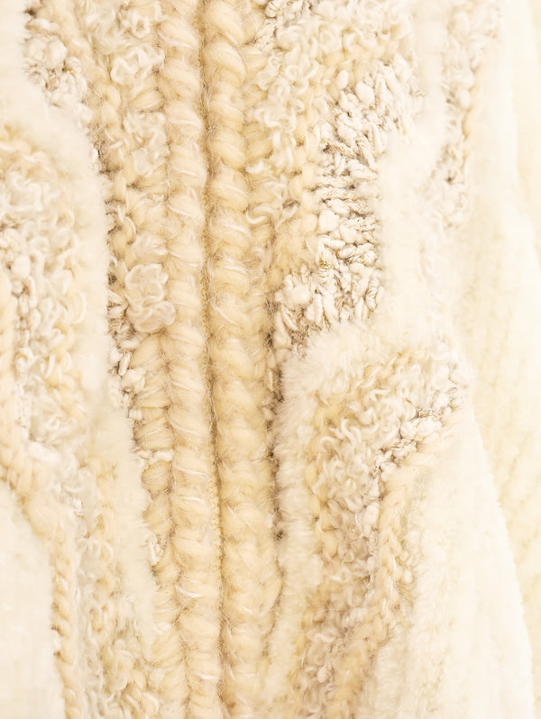 Ivory Hand Knit Chenille Jacket Jacket arcadeshops.com