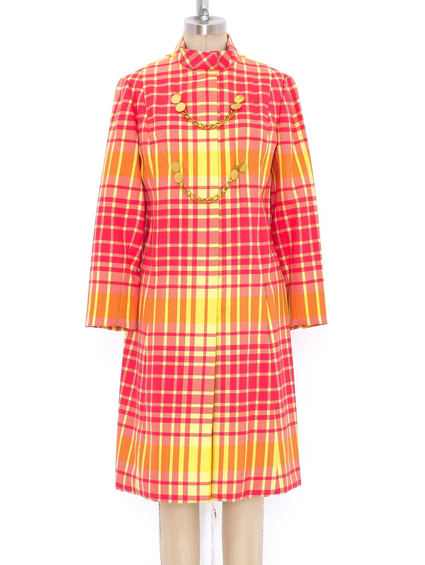 Bill Blass Citrus Plaid Coat Dress Dress arcadeshops.com