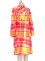Bill Blass Citrus Plaid Coat Dress Dress arcadeshops.com