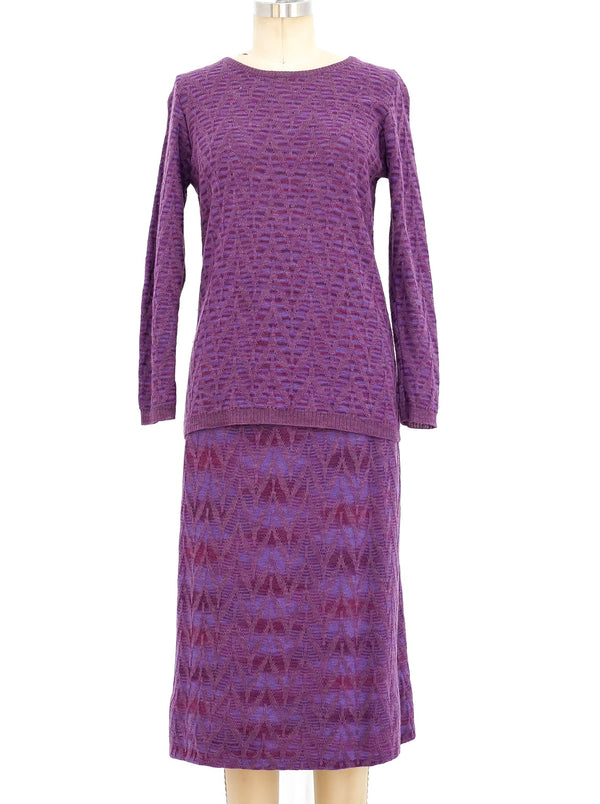 Givenchy Purple Chevron Knit Ensemble Suit arcadeshops.com