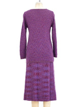 Givenchy Purple Chevron Knit Ensemble Suit arcadeshops.com
