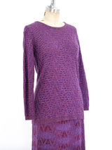Givenchy Purple Chevron Knit Ensemble Suit arcadeshops.com