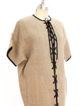 Celine Lace Up Linen Dress Dress arcadeshops.com
