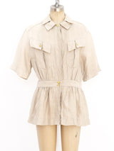 Chanel Short Sleeve Linen Jacket Jacket arcadeshops.com