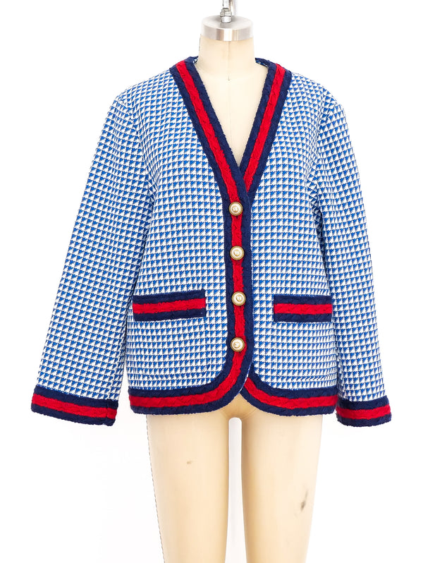Gucci Blue Houndstooth Jacket Jacket arcadeshops.com