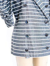 Metallic Stripe Short Sleeve Jacket Jacket arcadeshops.com