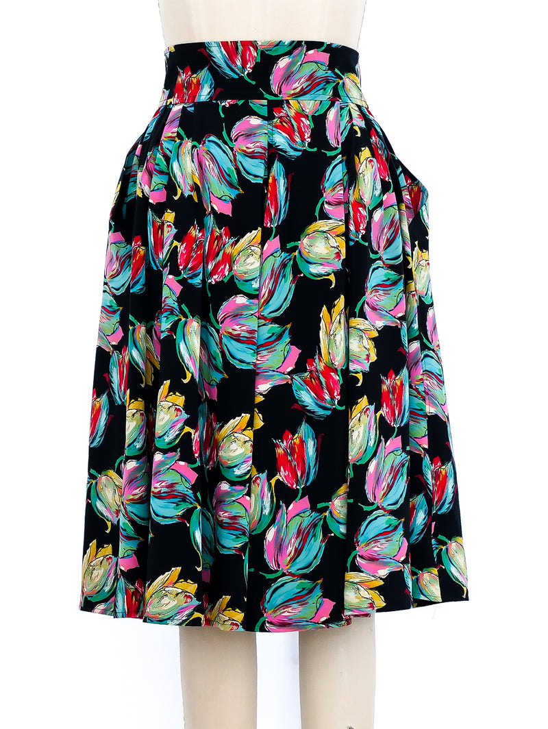 Ungaro Floral Midi Skirt Bottom arcadeshops.com