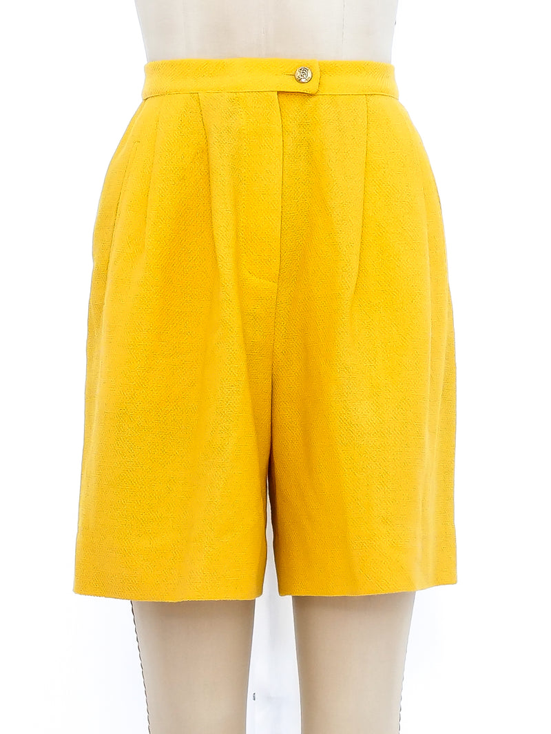 Sonia Rykiel Yellow Wool Shorts Bottom arcadeshops.com