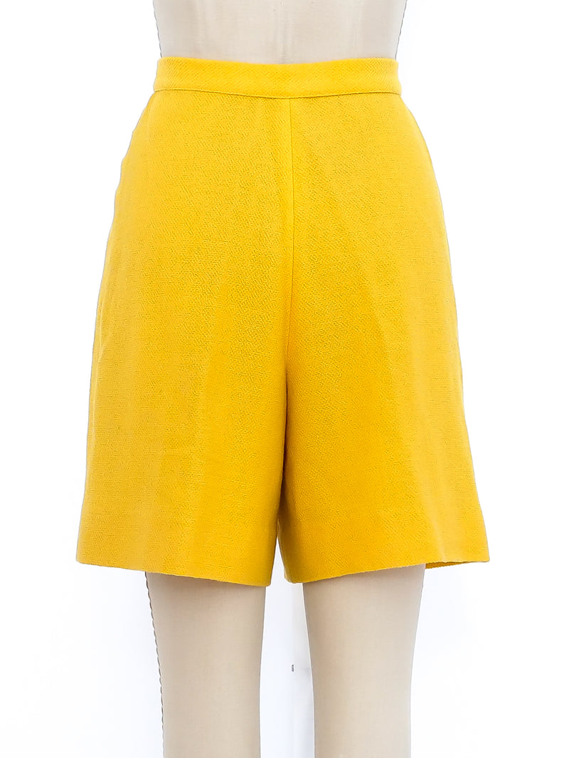Sonia Rykiel Yellow Wool Shorts Bottom arcadeshops.com