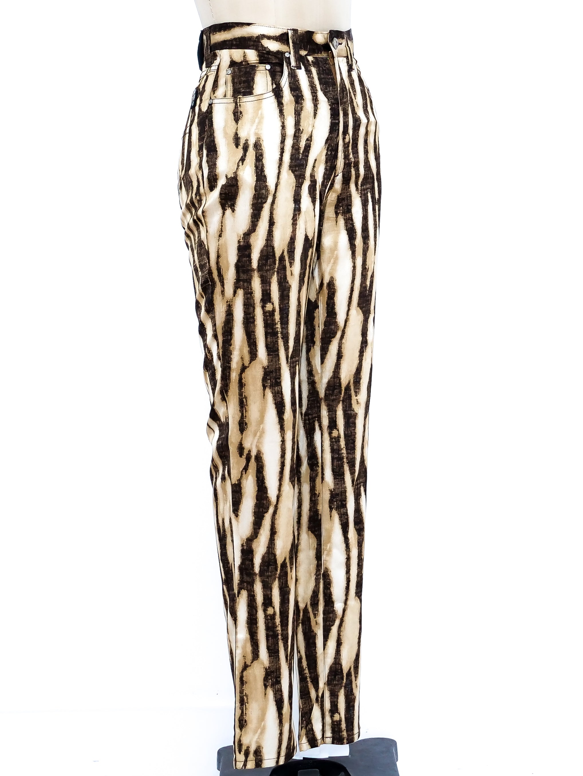 Gianfranco Ferre Abstract Print Satin Jeans
