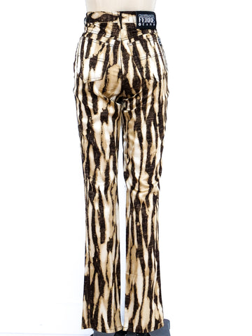 Gianfranco Ferre Abstract Print Satin Jeans display picture 1
