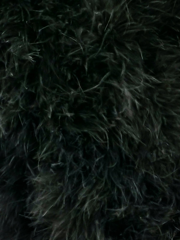 Cropped Black Marabou Feather Vest Jacket arcadeshops.com