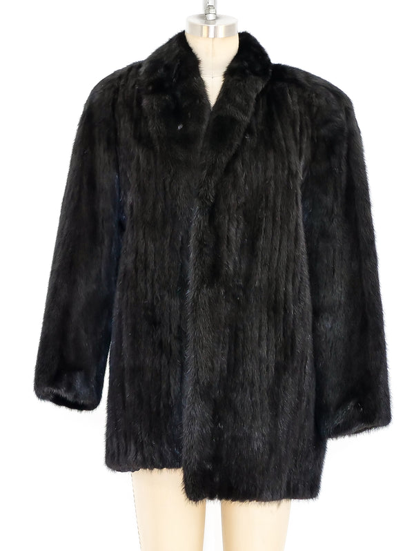 Black Corduroy Mink Coat Jacket arcadeshops.com