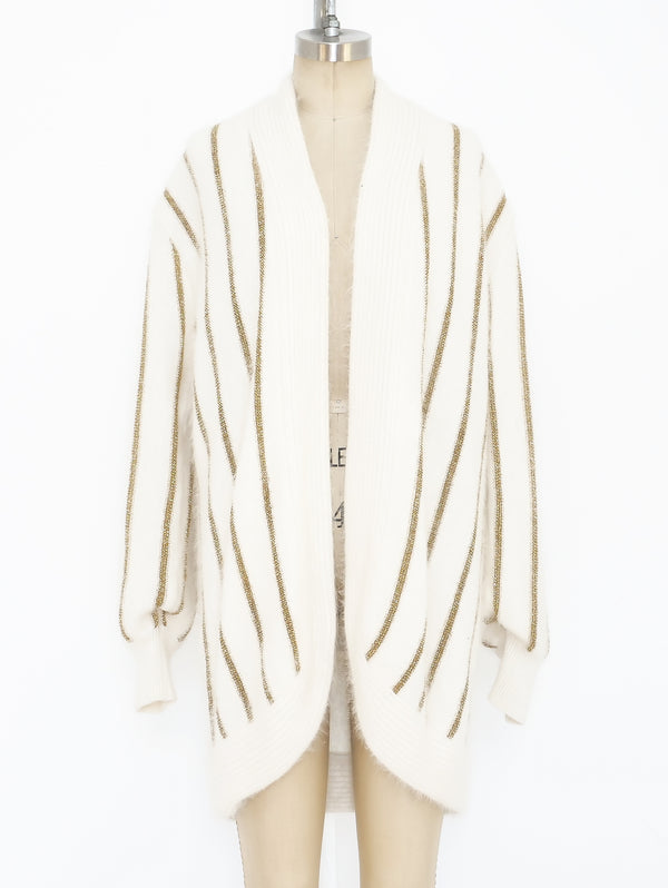 Lurex Striped Angora Sweater Jacket arcadeshops.com
