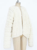 Ivory Chenille Shag Sweater Jacket arcadeshops.com