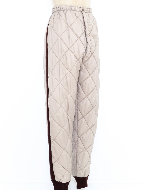 Quilted Beige Liner Pants Bottom arcadeshops.com