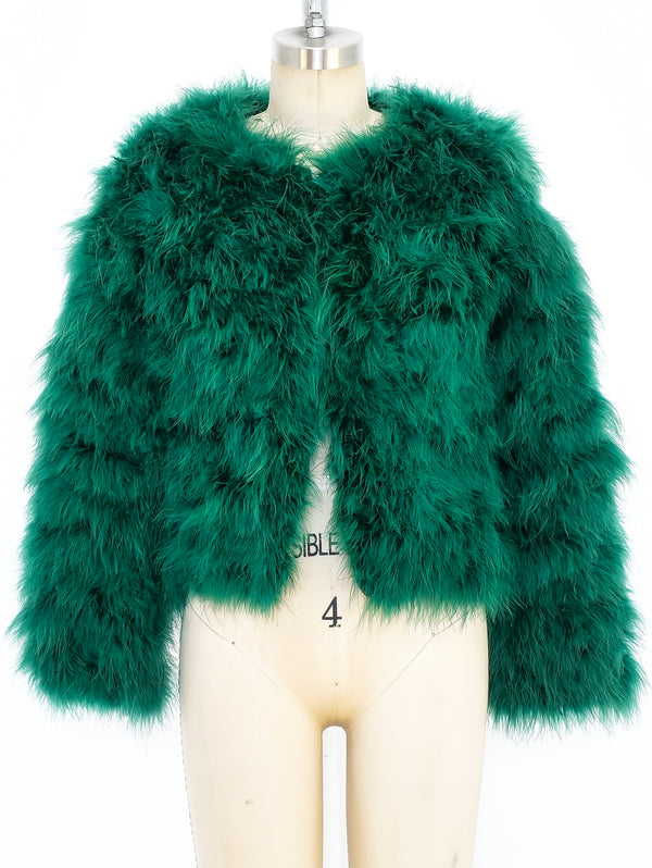 Emerald Marabou Feather Jacket Jacket arcadeshops.com