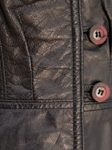 Black Leather Cropped Jacket Jacket arcadeshops.com