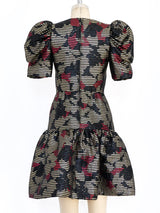 Metallic Floral Tiered Cocktail Dress Dress arcadeshops.com