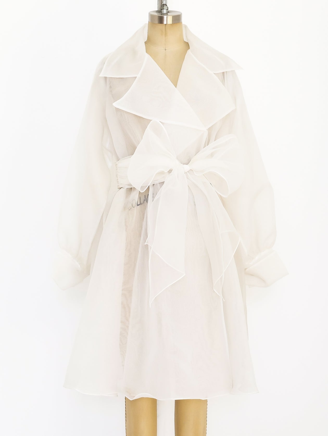 White Organza Coat Dress - Main Image