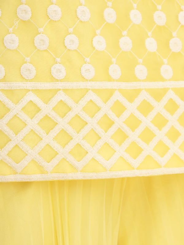 Yellow Chiffon Palazzo Jumpsuit Suit arcadeshops.com