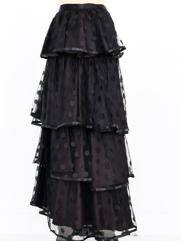 Tiered Polka Dot Tulle Skirt Bottom arcadeshops.com