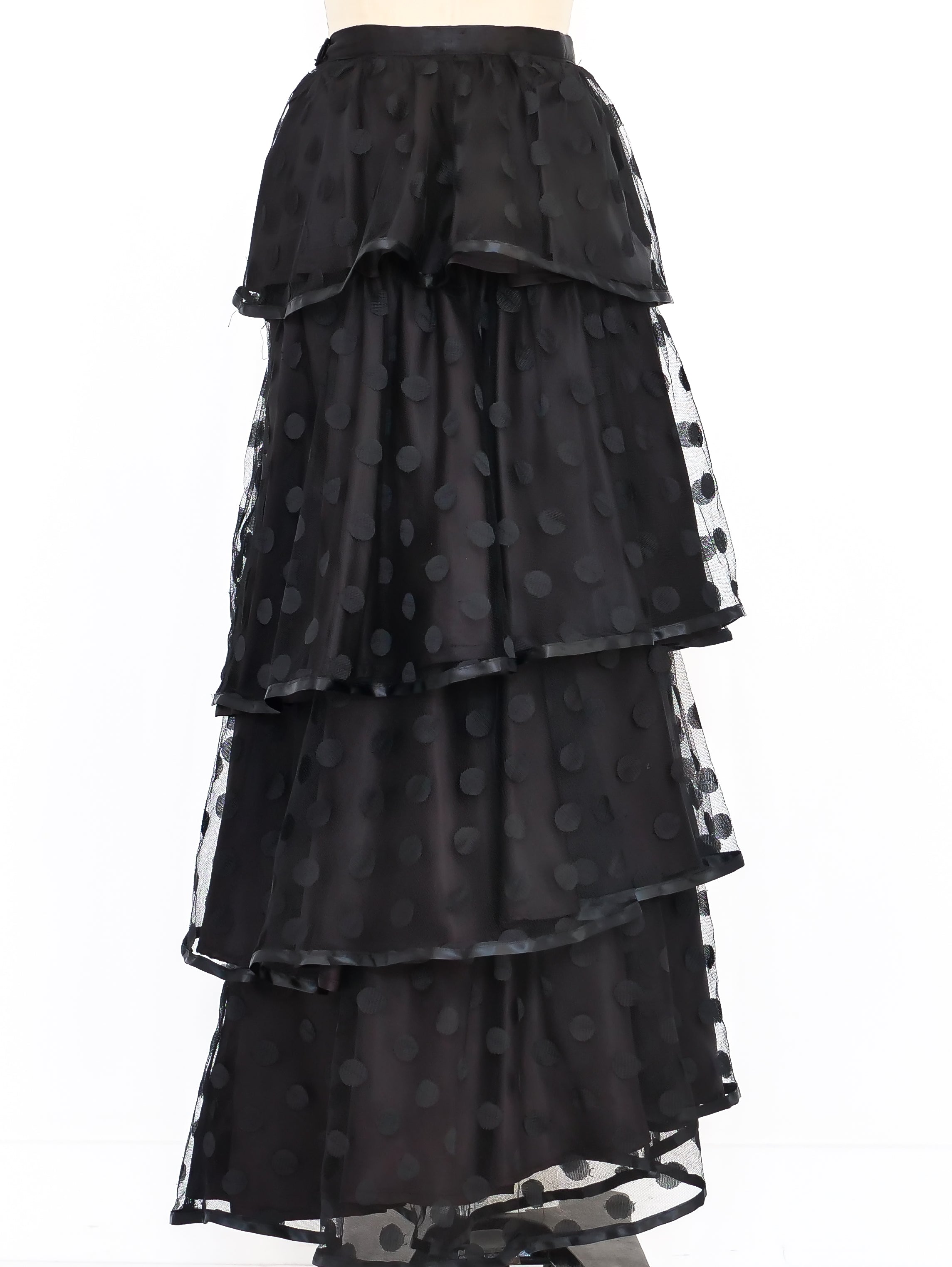 Tiered Polka Dot Tulle Skirt
