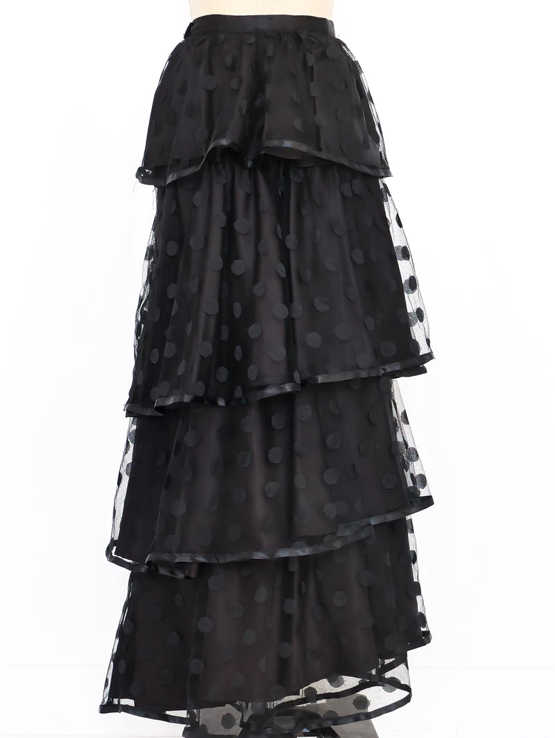 Tiered Polka Dot Tulle Skirt Bottom arcadeshops.com