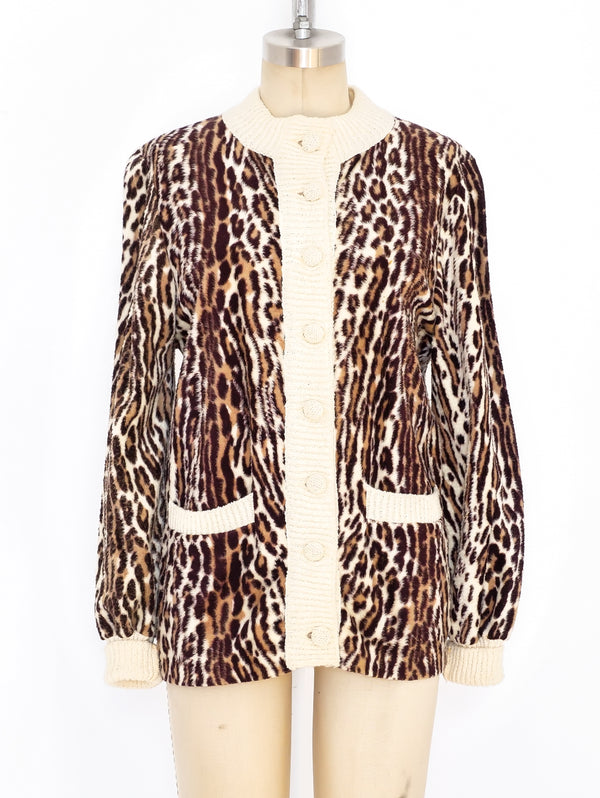 Leopard Print Cardigan Jacket arcadeshops.com
