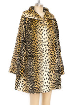 Faux Cheetah Fur Swing Coat Jacket arcadeshops.com