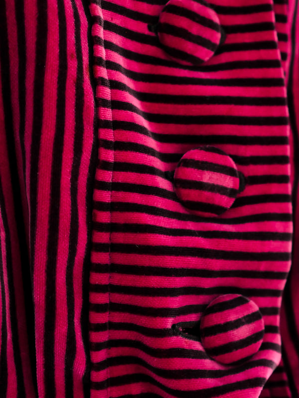 Striped Velvet Cropped Jacket Jacket arcadeshops.com