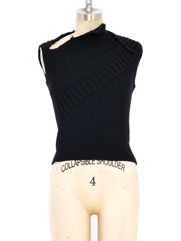 Plein Sud Asymetrical Cropped Sweater Top arcadeshops.com