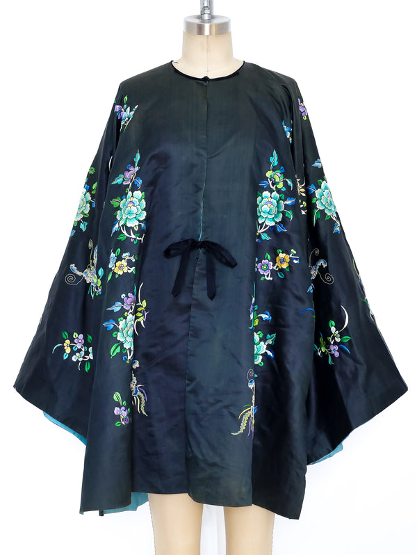 Floral and Butterfly Embroidered Kimono Jacket Jacket arcadeshops.com