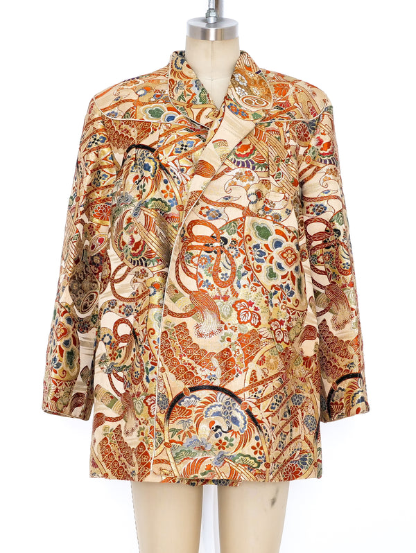 Metallic Silk Brocade Chinese Jacket Jacket arcadeshops.com