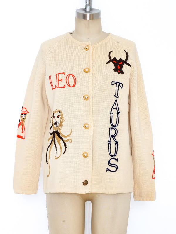 Zodiac Embroidered Cardigan Jacket arcadeshops.com