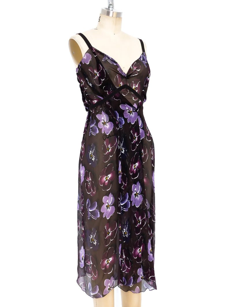 Prada Floral Chiffon Dress Dress arcadeshops.com