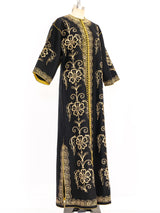 Button Front Embroidered Caftan Dress arcadeshops.com
