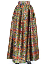 Metallic Brocade Maxi Skirt Bottom arcadeshops.com