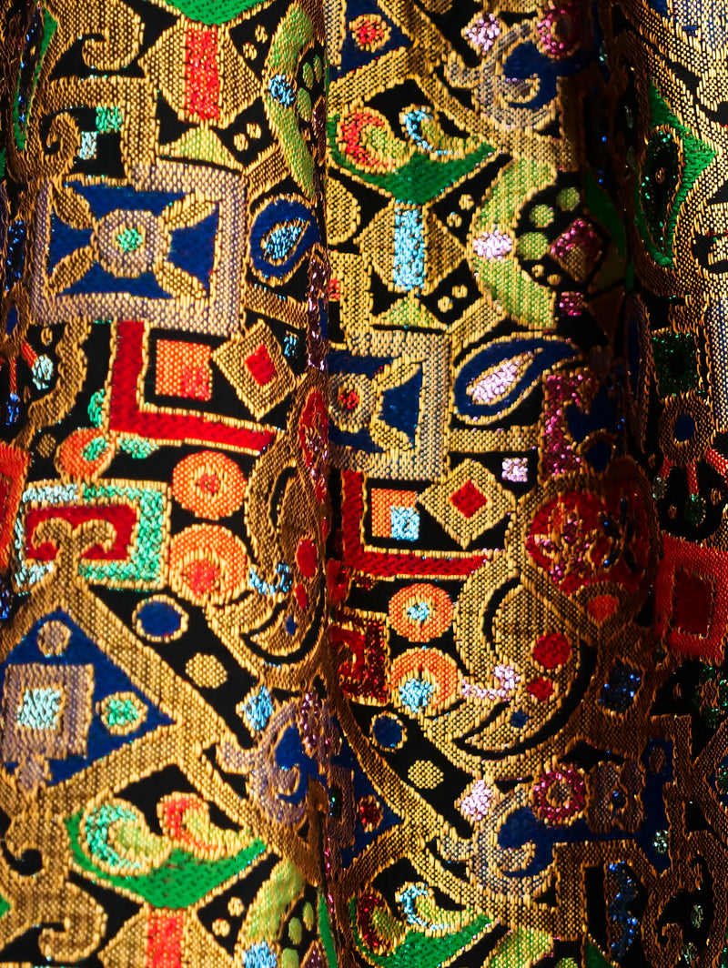 Metallic Brocade Maxi Skirt Bottom arcadeshops.com