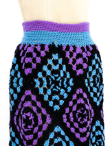 Granny Square Knit Maxi Skirt Bottom arcadeshops.com
